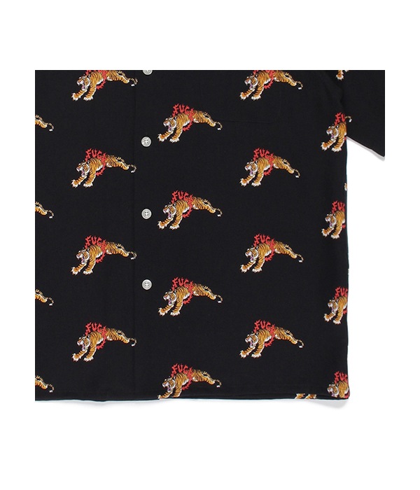 TIM LEHI / S/S HAWAIIAN SHIRT (TYPE-5)【BLACK】