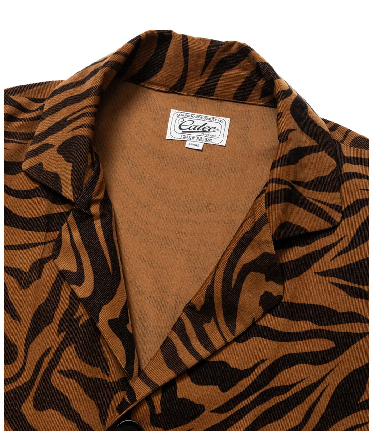 ZEBRA PATTERN CORDUROY SHIRT JACKET【BROWN】