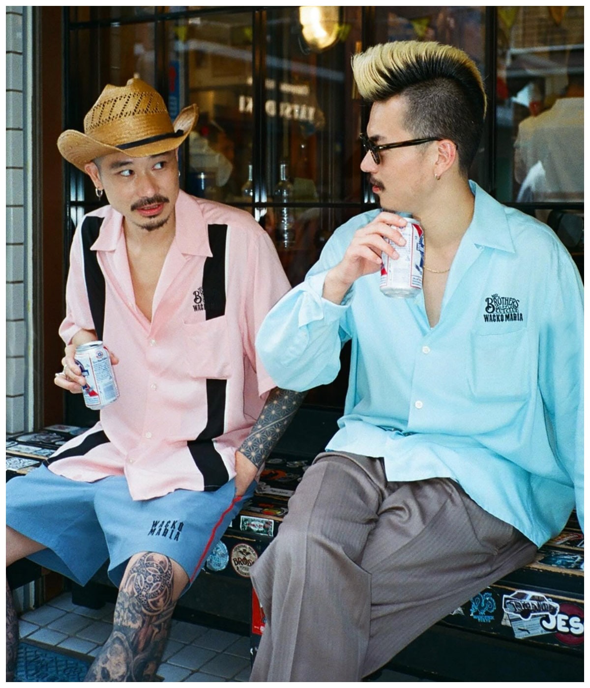 MR BROTHERS CUT CLUB / SWITCHING 50'S SHIRT【PINK】｜WACKO