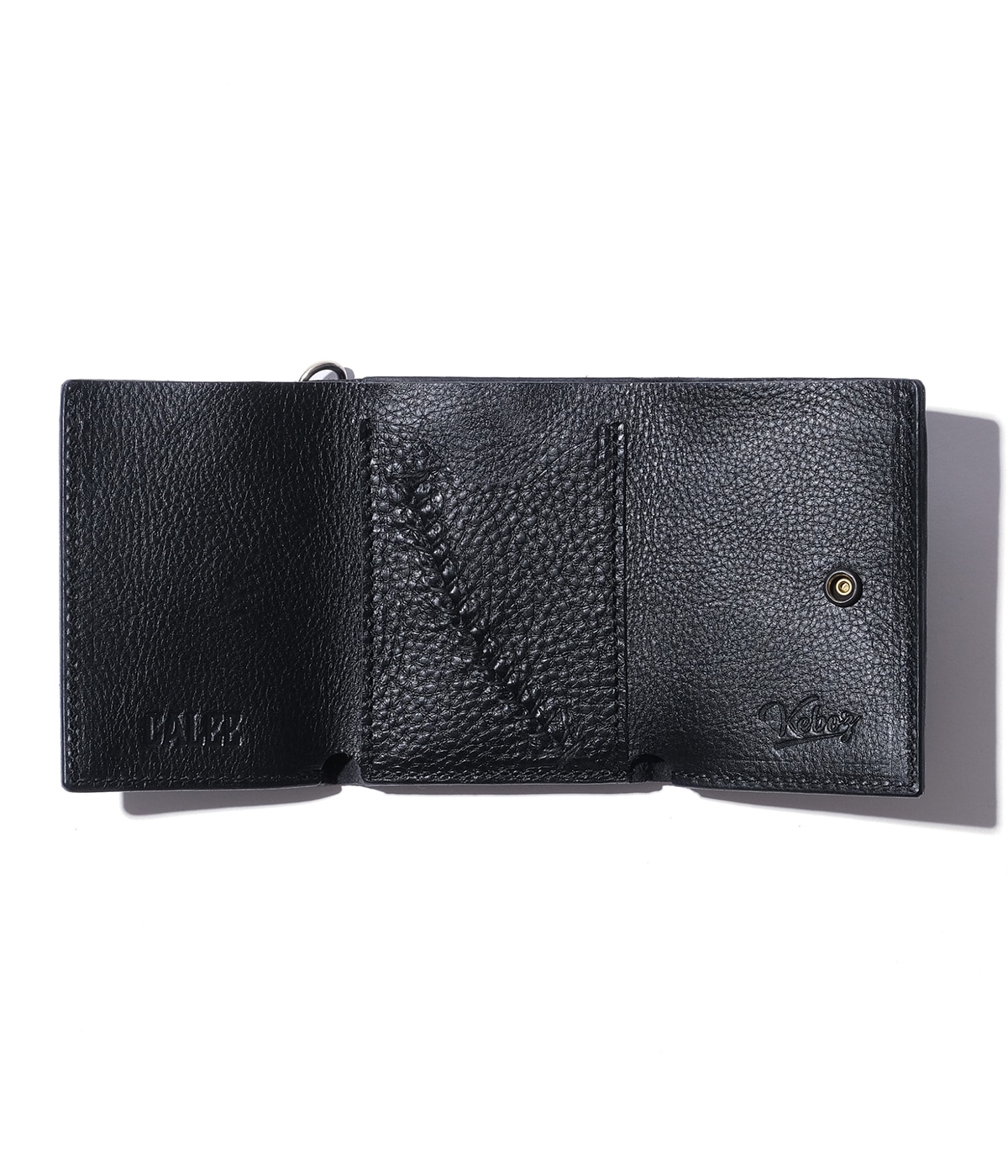 CALEE×KEBOZ STUDS LEATHER MULTI WALLET【BLACK】