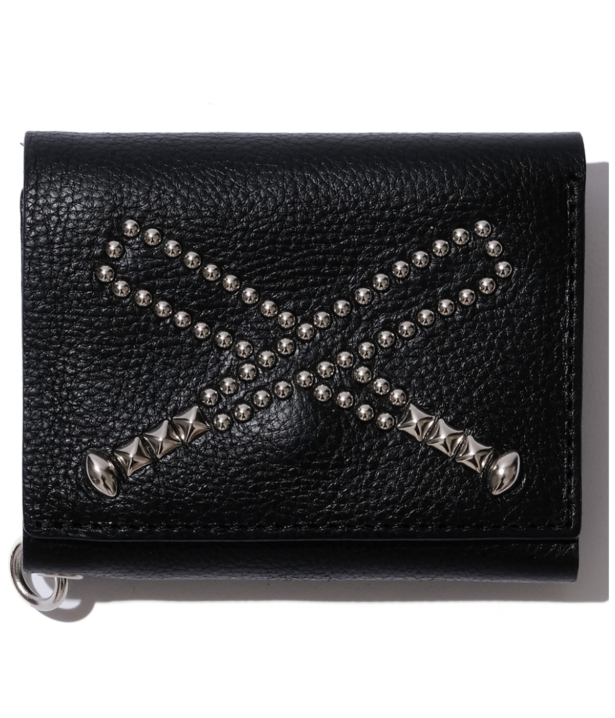 CALEE×KEBOZ STUDS LEATHER MULTI WALLET【BLACK】｜CALEE
