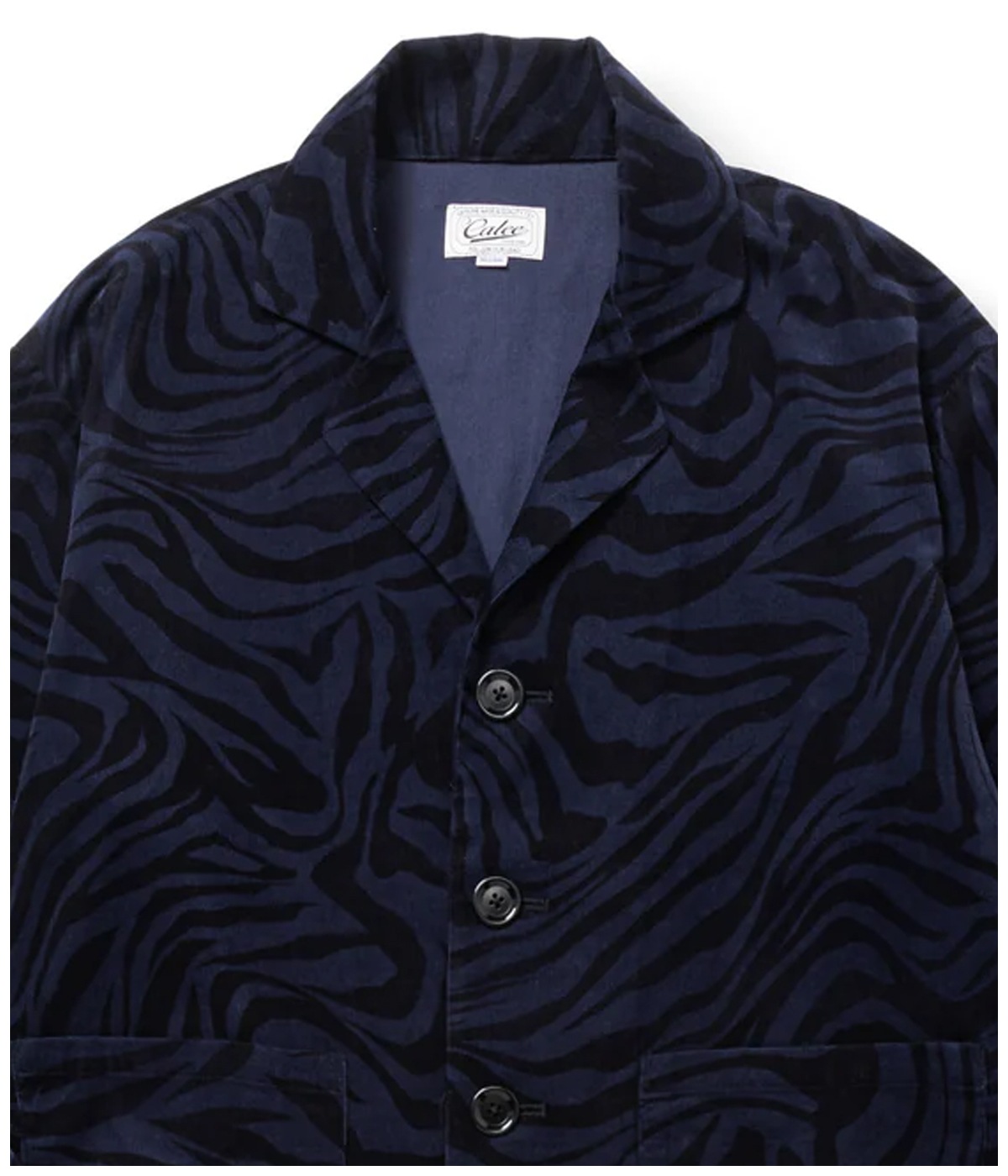 ZEBRA PATTERN CORDUROY SHIRT JACKET【NAVY】