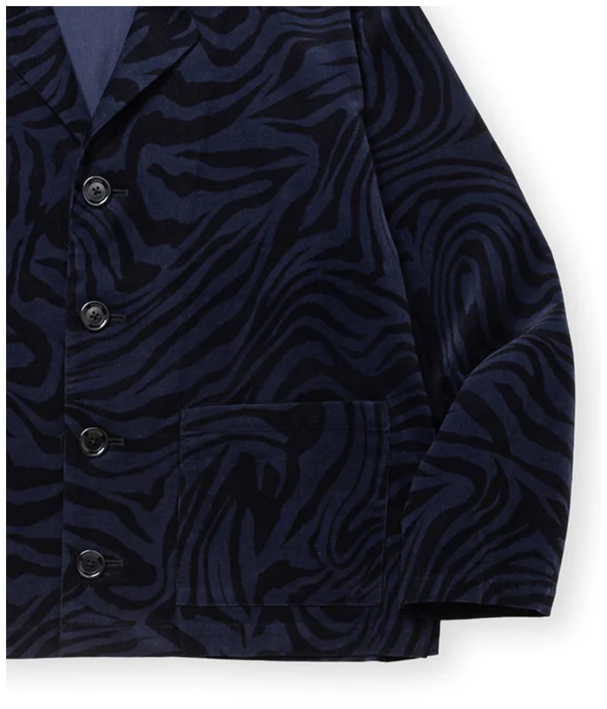 ZEBRA PATTERN CORDUROY SHIRT JACKET【NAVY】｜CALEE｜MELTING POT
