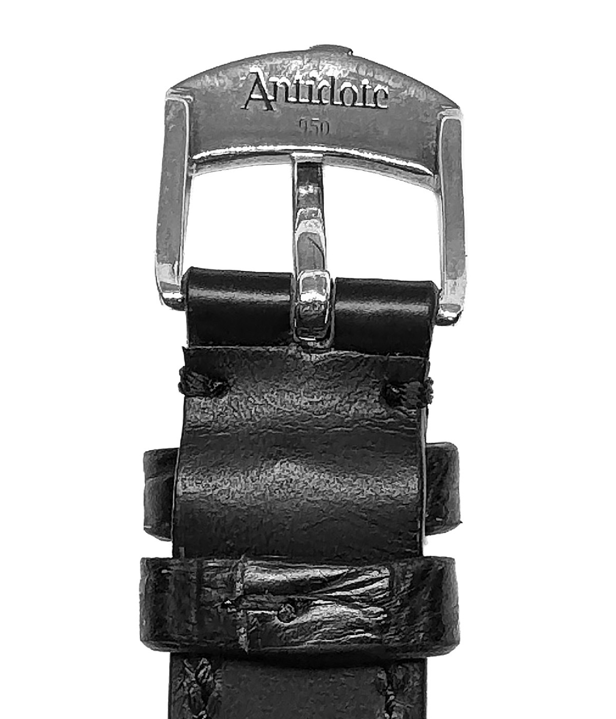 Leather Bracelet (Crocodile/Silver)【BLACK】