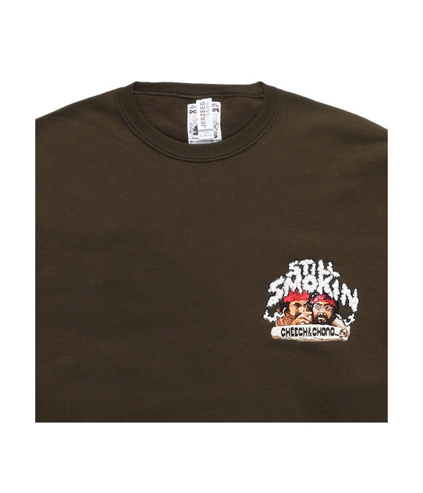 STILL SMOKIN / C/N SWEAT SHIRT (TYPE-2)【BROWN】