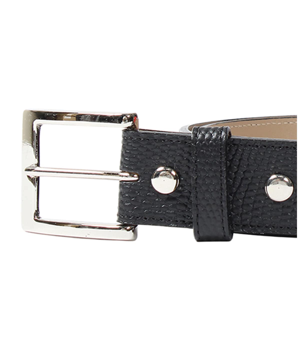 EMBOSSED LEATHER BELT (LIZARD EMBOSSED)【BLACK】