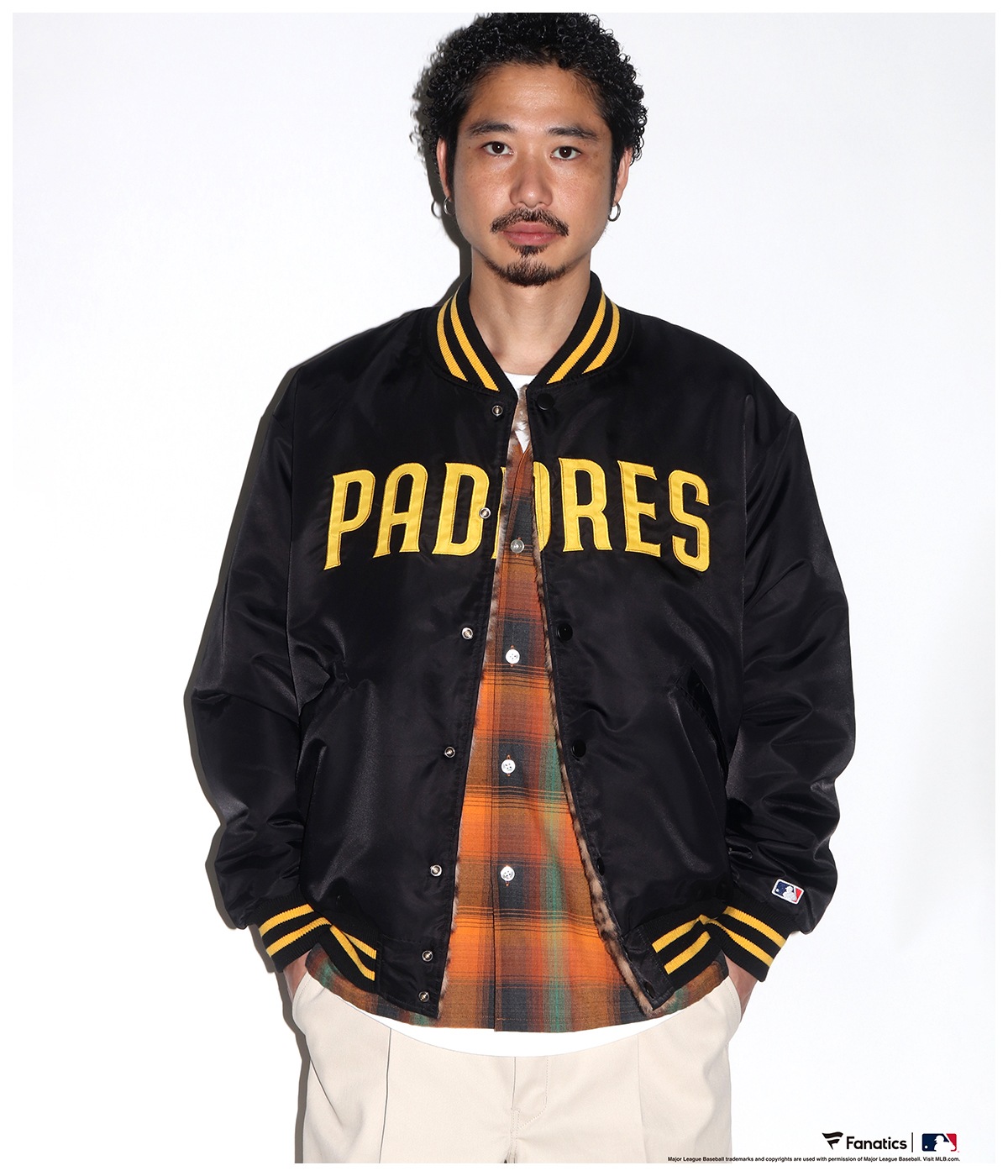 OMBRE CHECK OPEN COLLAR SHIRT (TYPE-6)【ORANGE】