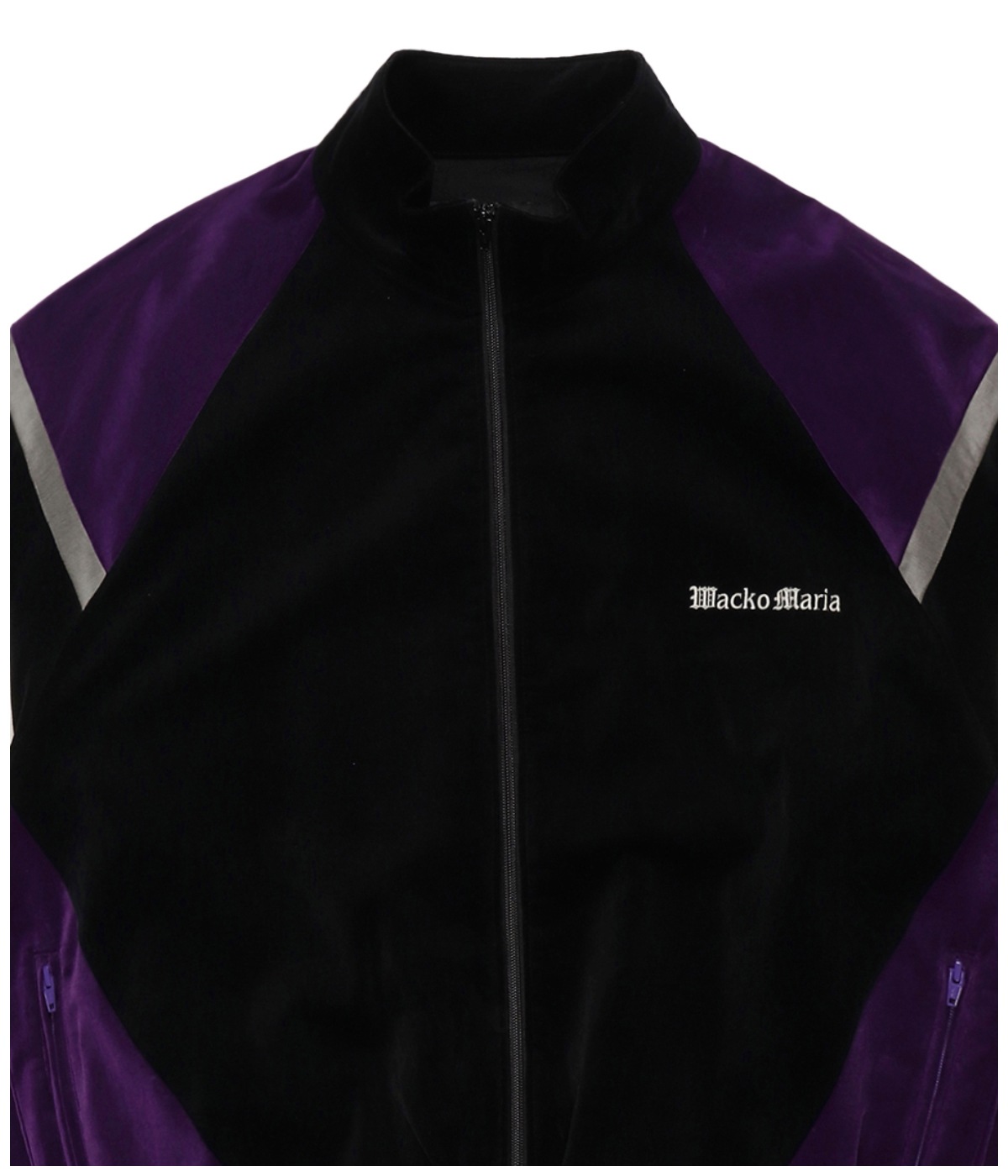 VELVETEEN TRACK JACKET【BLACK-PURPLE】