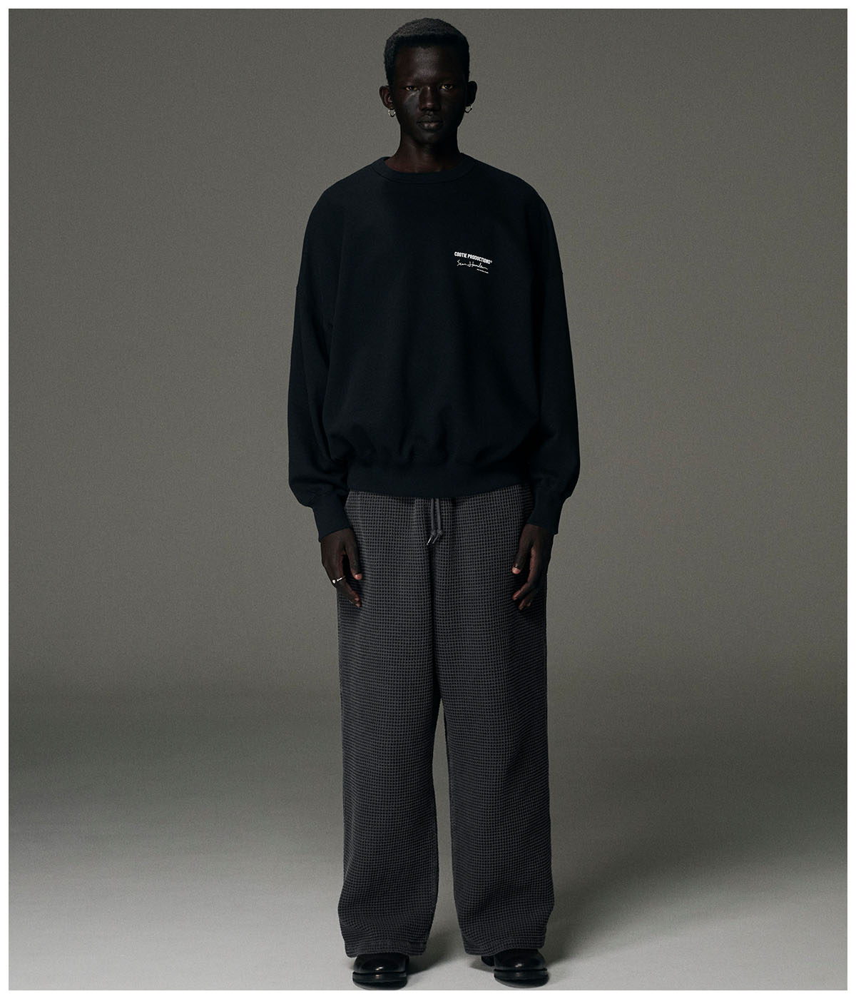 参考上代33000円 未使用 COOTIE PRODUCTIONS 25AW PIGMENT DYED WAFFLE EASY PANTS ピグメントダイ ワッフルイージーパンツ クーティープロダクションズ CTE-25A106 グレー L （10700M） Pigment Dyed Waffle Easy Pants【BLACK】｜COOTIE PRODUCTIONS