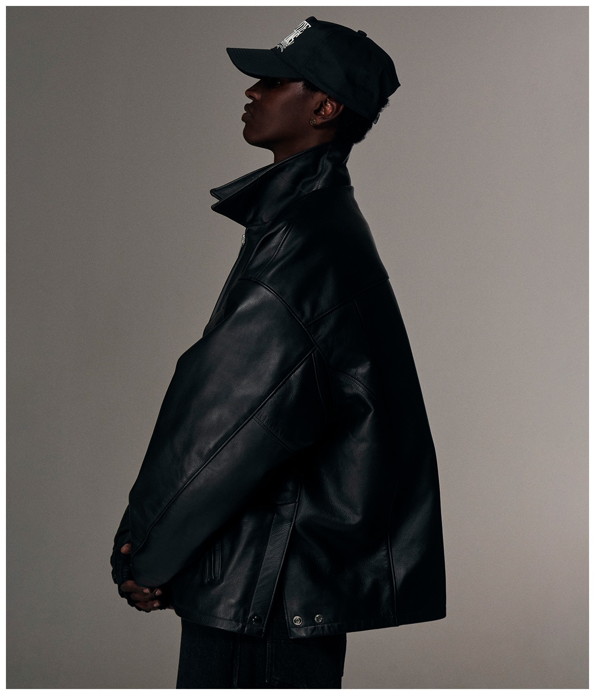 Leather Policeman Jacket【BLACK】