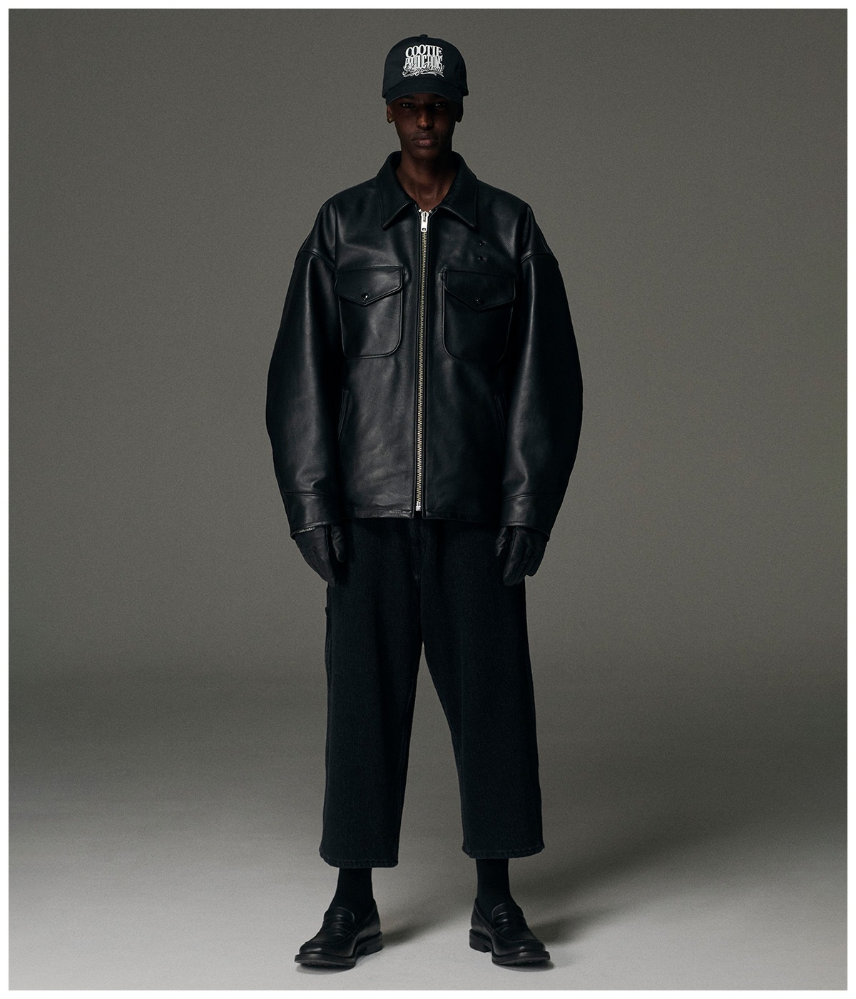 Leather Policeman Jacket【BLACK】