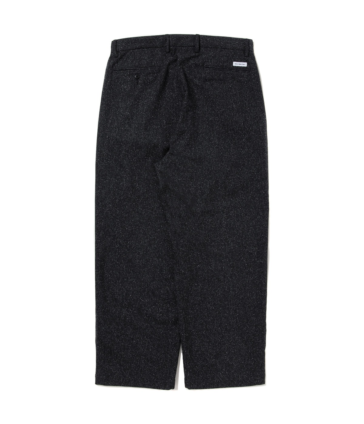 Silk Nep Herringbone 2 Tuck Wide Trousers【BLACK MELANGE】｜COOTIE