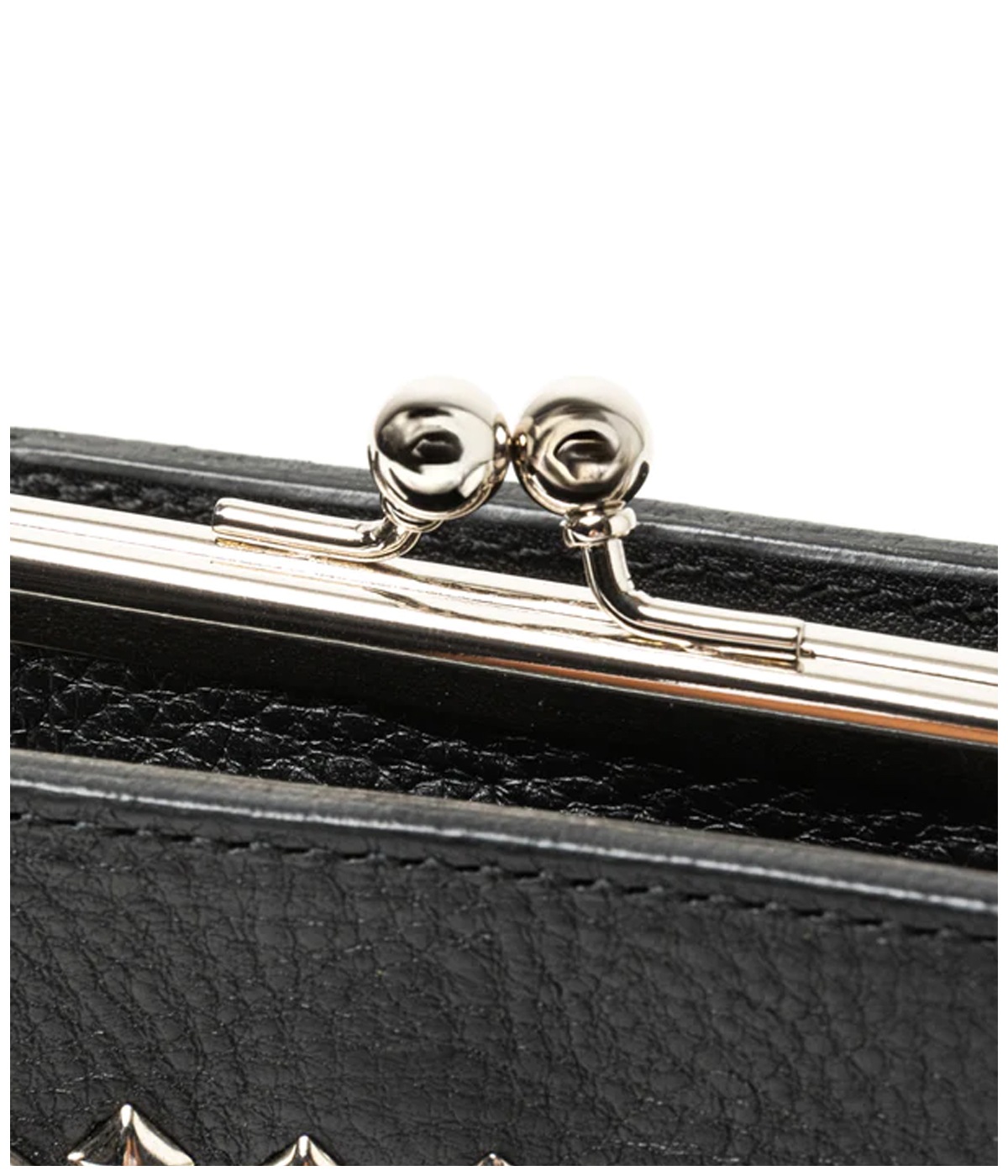 STUDS LEATHER INTERNAL FLEX FRAME TYPE MULTI WALLET【BLACK