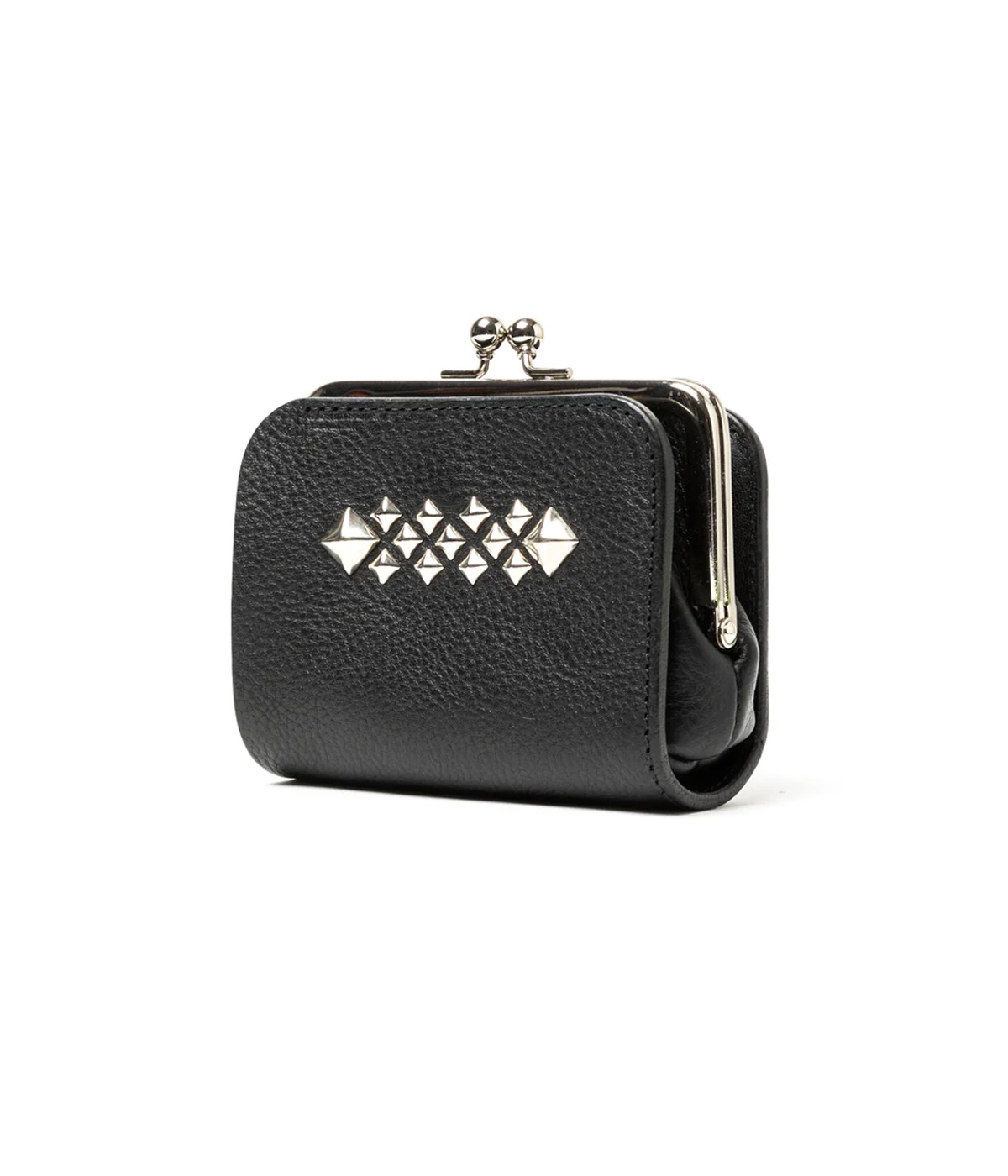 STUDS LEATHER INTERNAL FLEX FRAME TYPE MULTI WALLET【BLACK