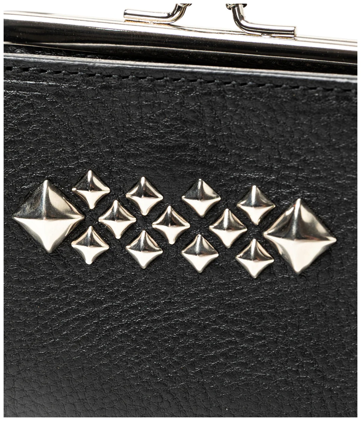 STUDS LEATHER INTERNAL FLEX FRAME TYPE MULTI WALLET【BLACK】