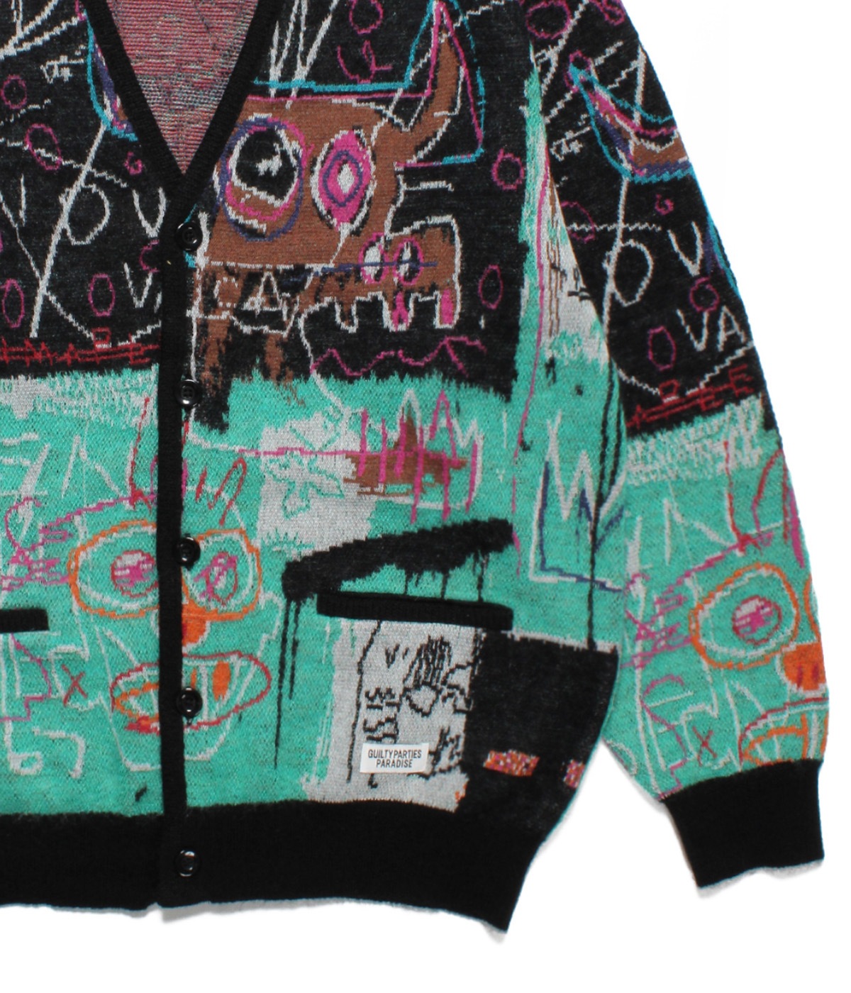New WACKOMARIA Basquiat Mohair Cardigan XL | eBay