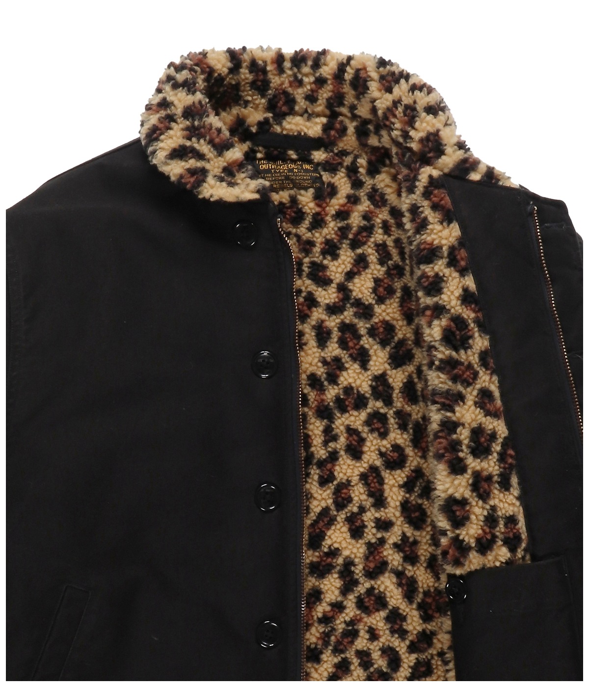 LEOPARD BOA DECK JACKET -B- (TYPE-2)【BLACK】