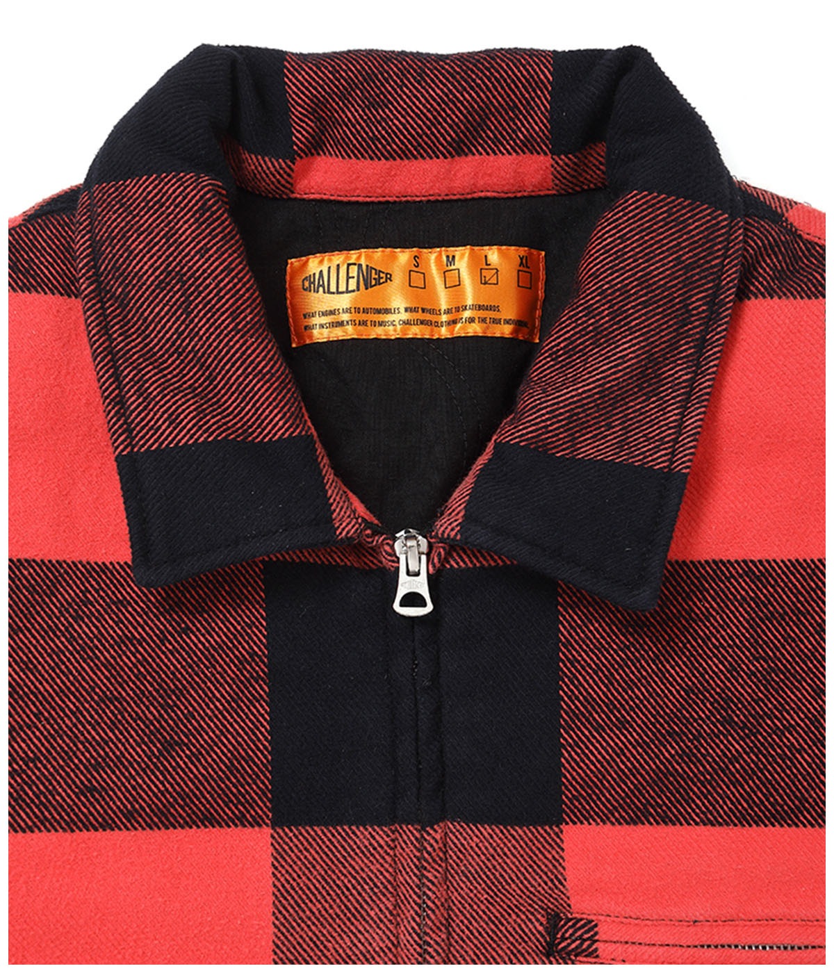 LINING ZIP UP SHIRT【ORANGE-BLACK】