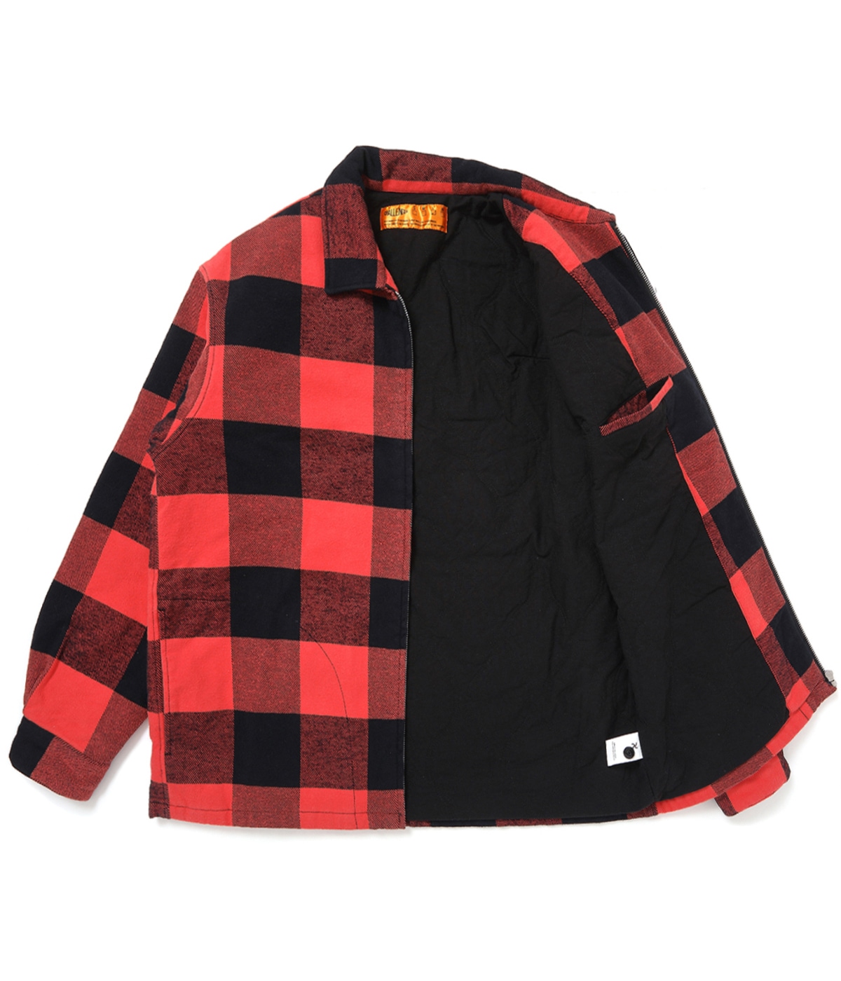 LINING ZIP UP SHIRT【ORANGE-BLACK】