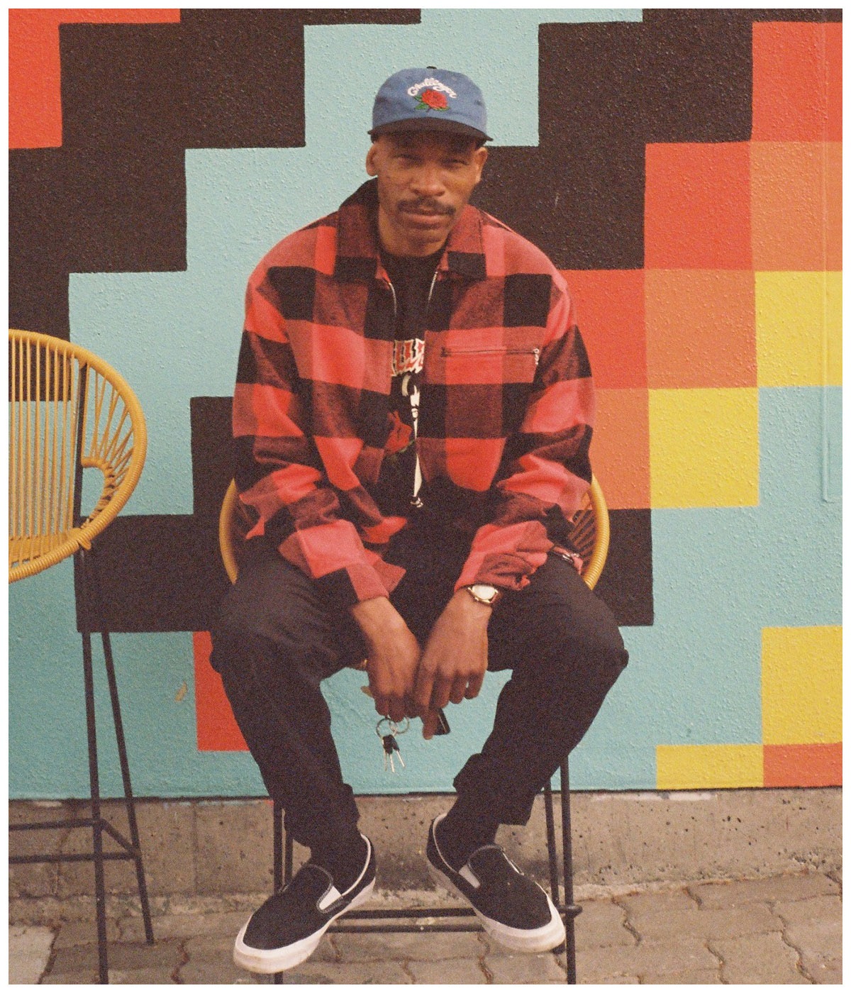 LINING ZIP UP SHIRT【ORANGE-BLACK】