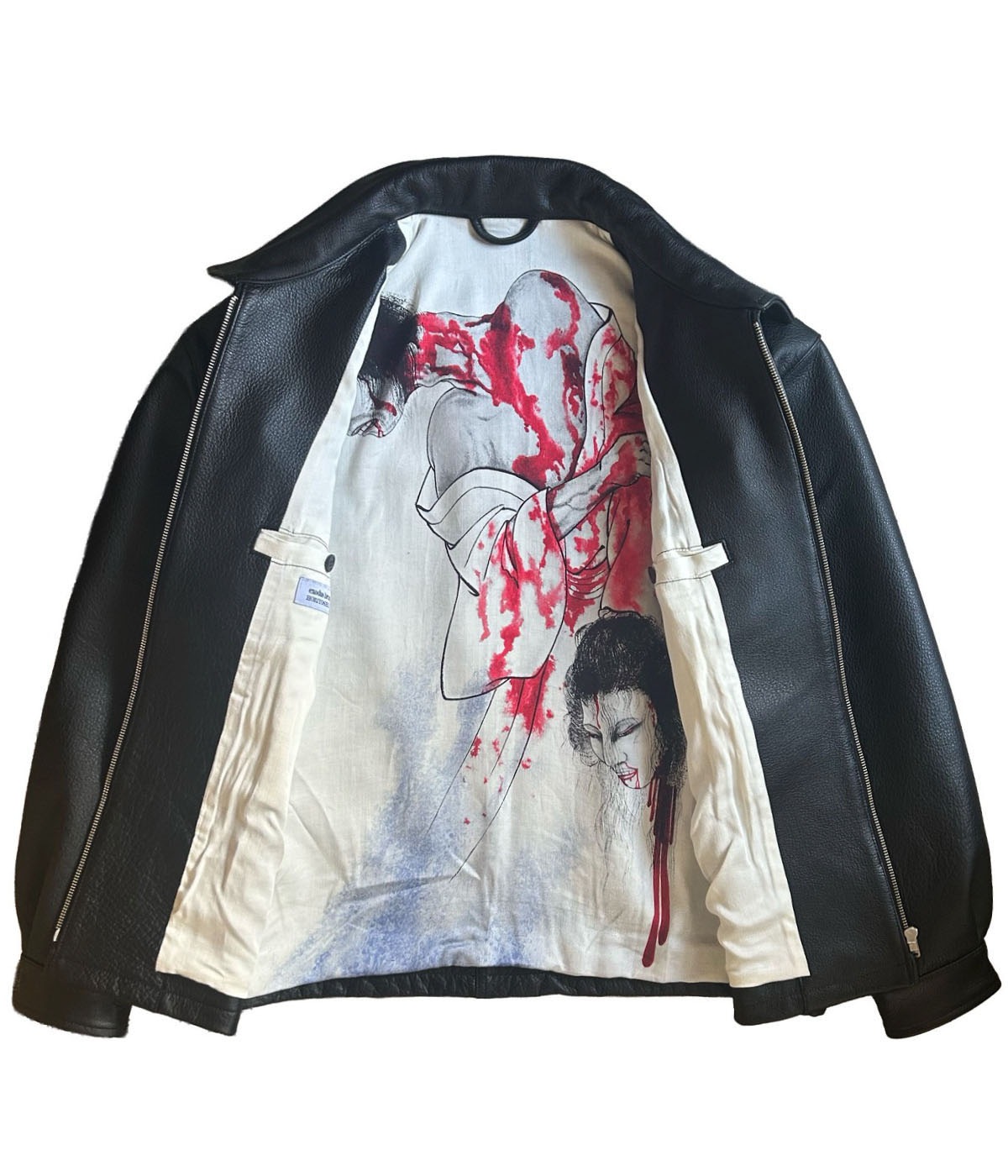 幽霊鬼斗卅六釁圖 LEATHER SWING TOP【BLACK】｜exodus brand
