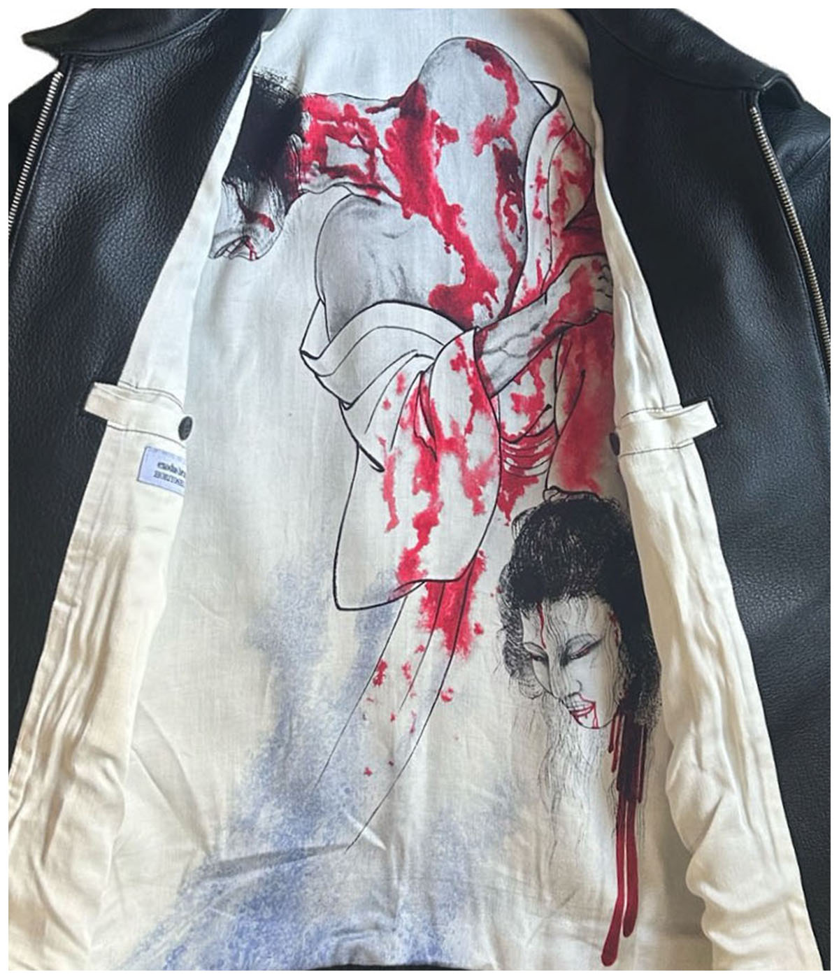 幽霊鬼斗卅六釁圖 LEATHER SWING TOP【BLACK】｜exodus brand