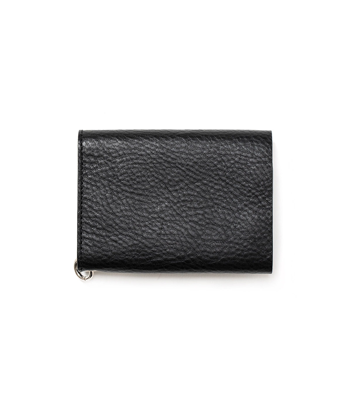 STUDS LEATHER FLAP HALF WALLET【BLACK】
