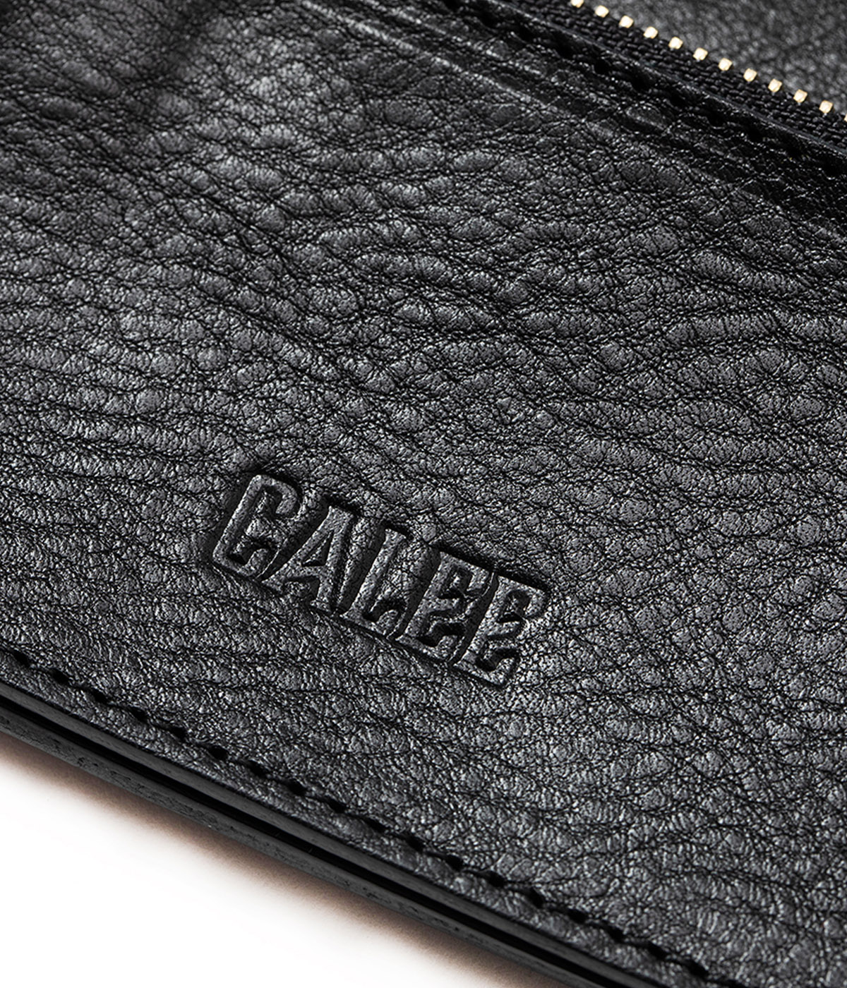 STUDS LEATHER FLAP HALF WALLET【BLACK】