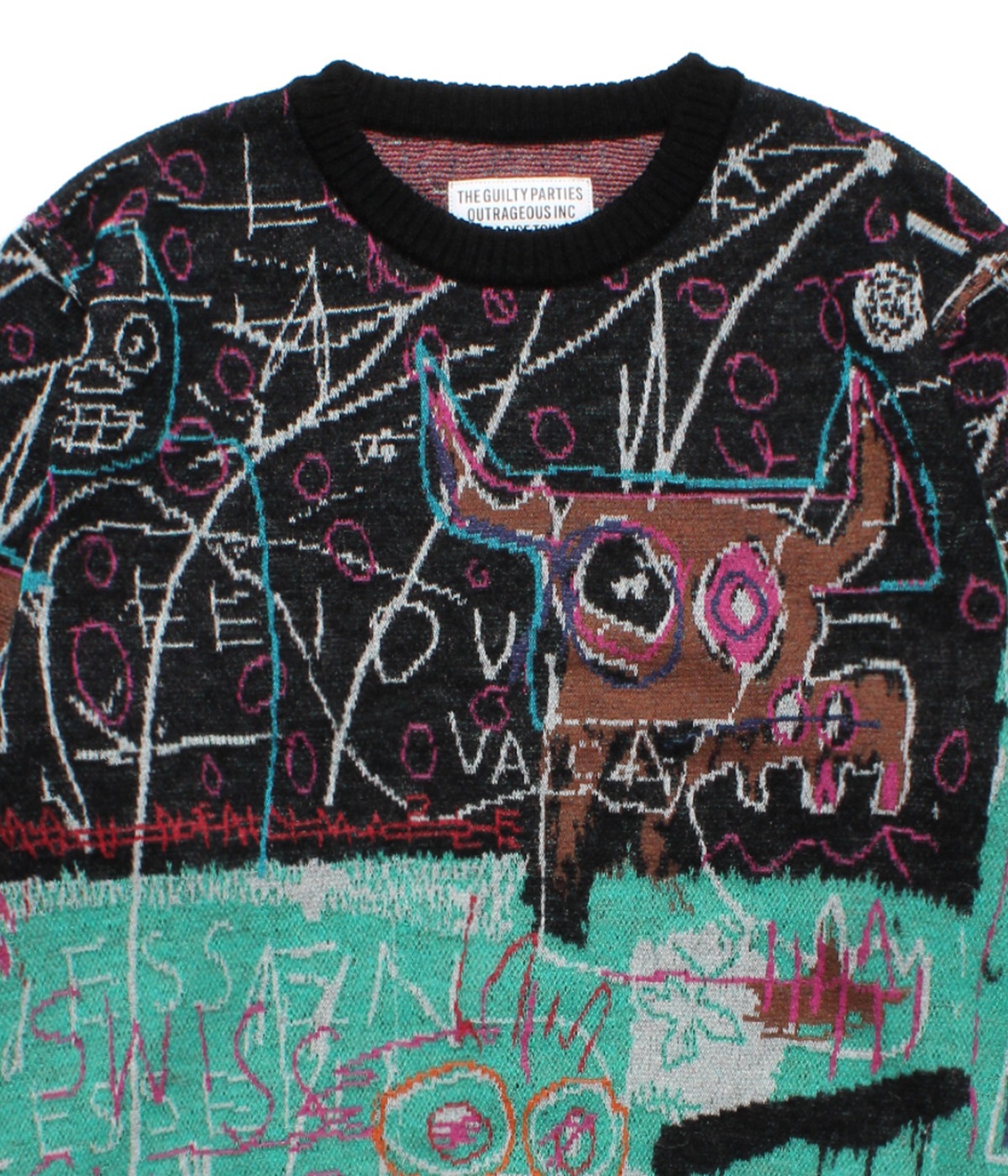 JEAN-MICHEL BASQUIAT / CREW NECK SWEATER (TYPE-2)【ONE】｜WACKO