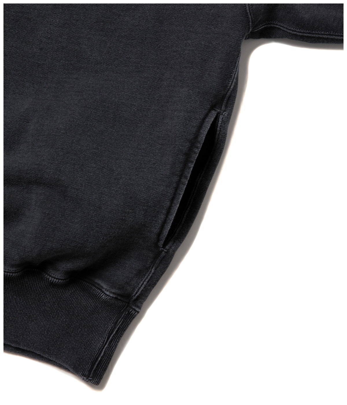 Pigment Dyed Open End Yarn Sweat Crew【BLACK】