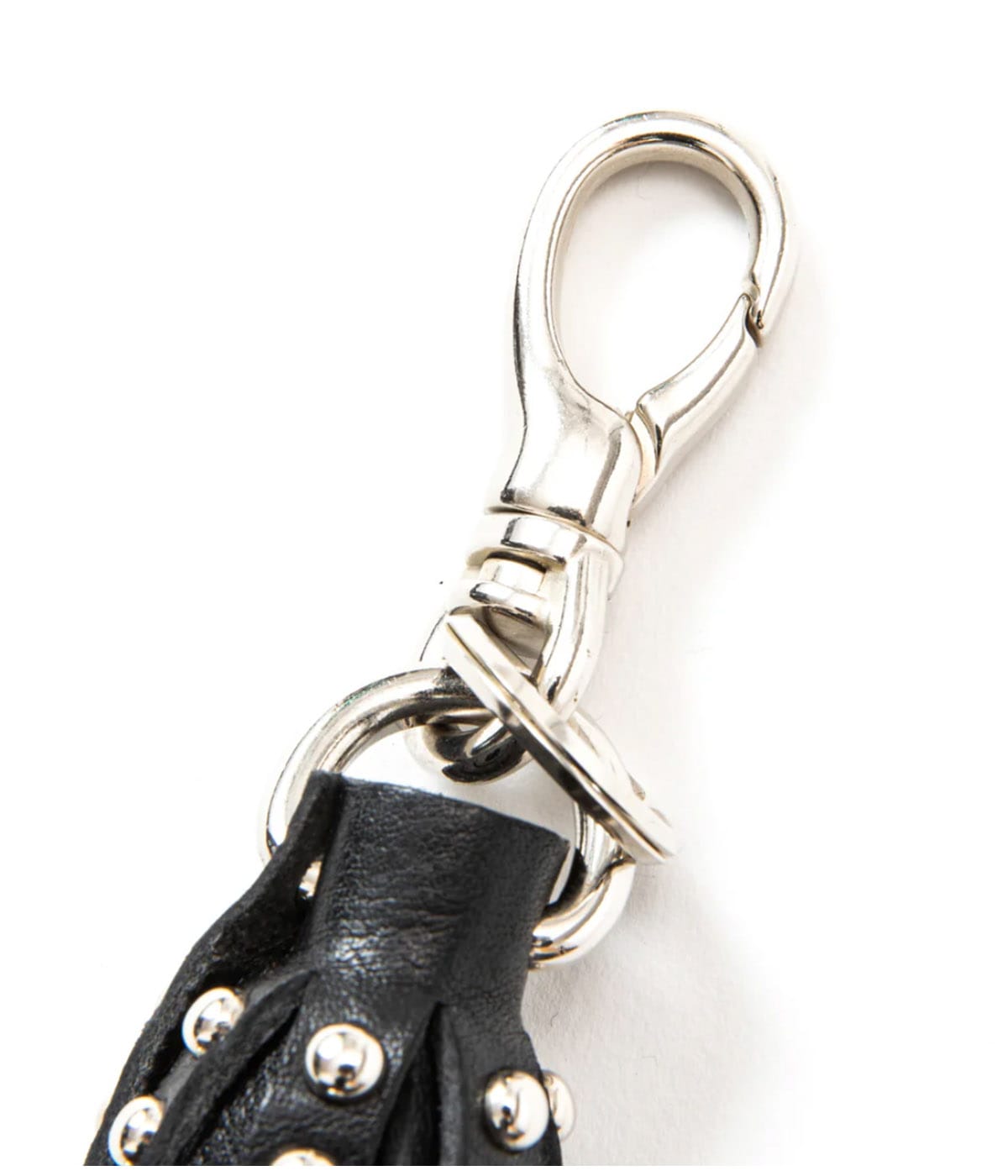STUDS LEATHER TASSEL KEY RING【BLACK】｜CALEE｜MELTING POT（正規