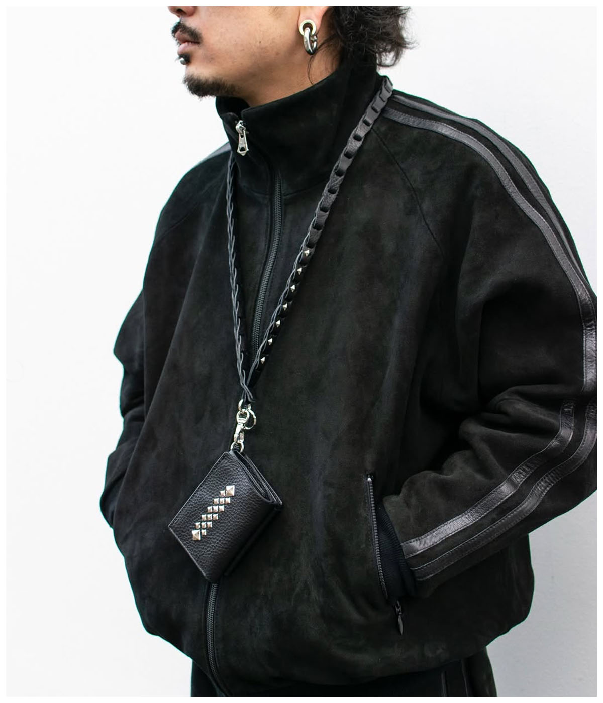 STUDS LEATHER MULTI WALLET【BLACK】