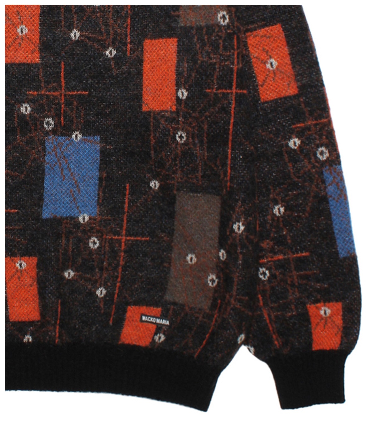 JACQUARD MOHAIR KNIT SWEATER (TYPE-1) (TYPE-1)【BLACK-BLUE】