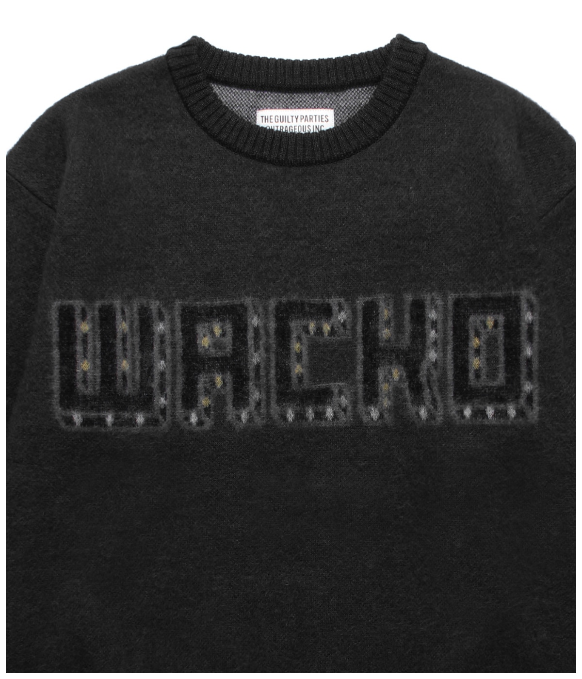LOGO MOHAIR KNIT JACQUARD SWEATER【BLACK】｜WACKO MARIA｜MELTING