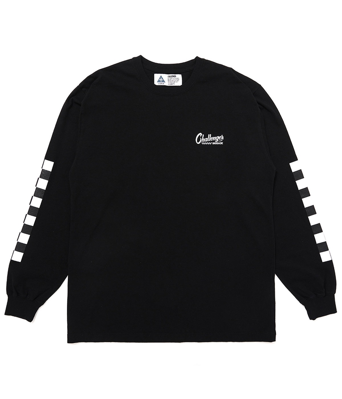 L/S CHECKER TEE【BLACK】