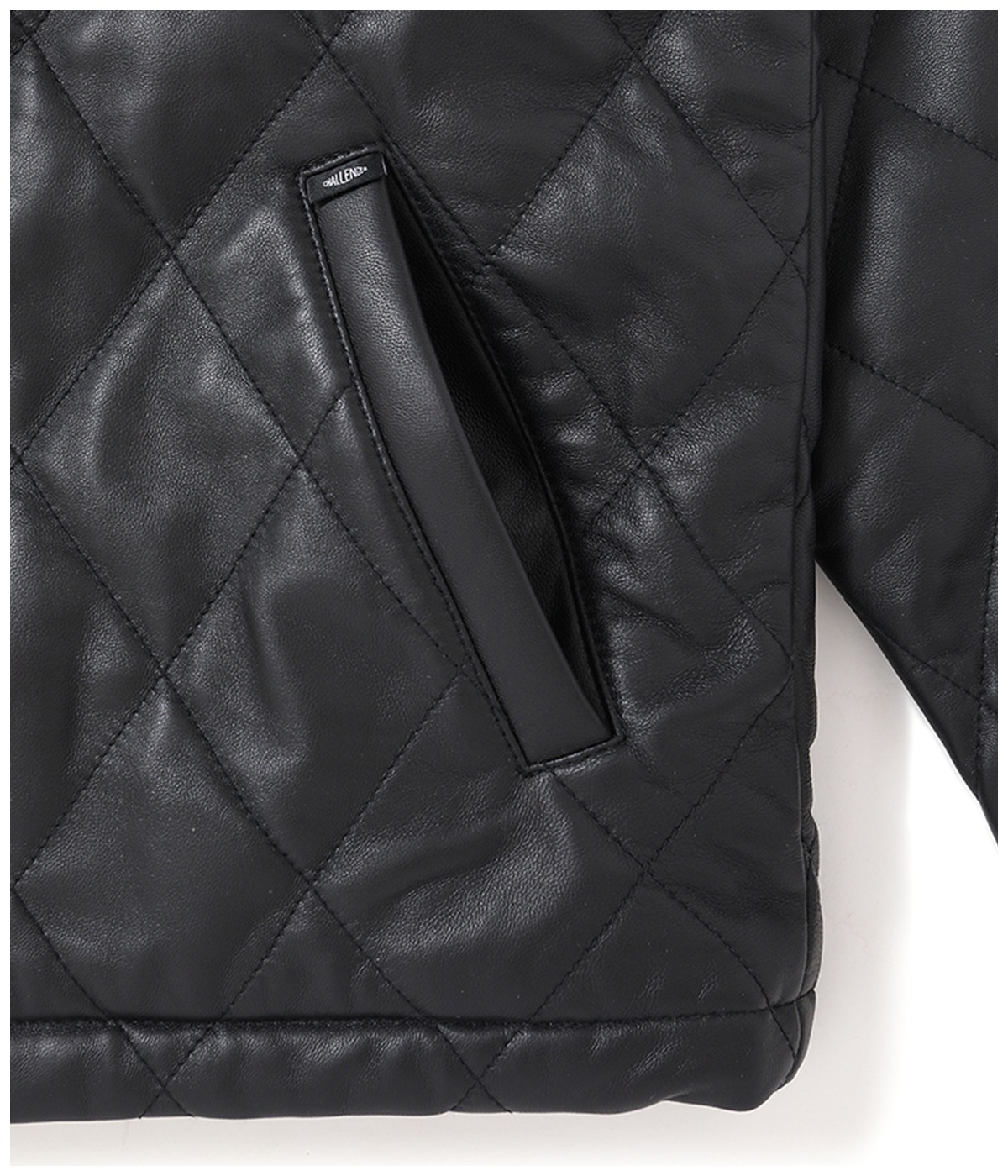 QUILTING LEATHER JACKET【BLACK】