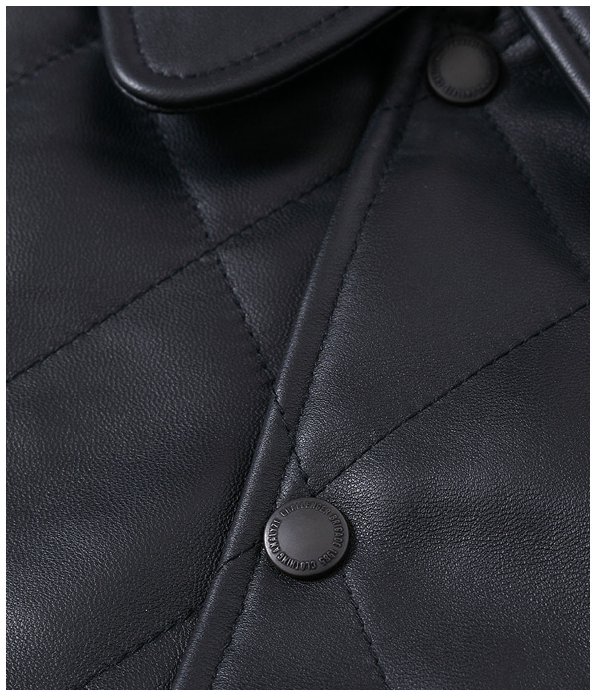 QUILTING LEATHER JACKET【BLACK】