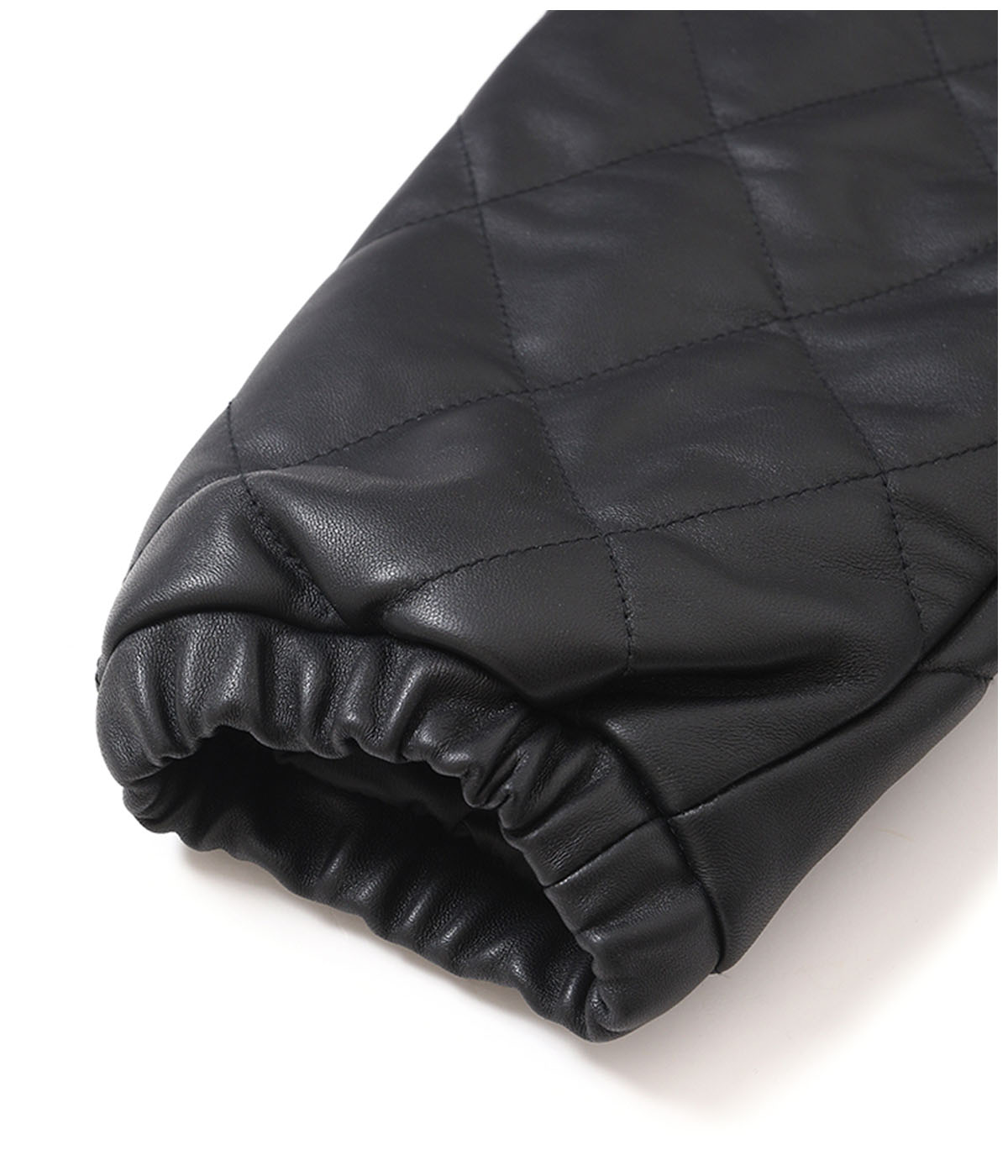 QUILTING LEATHER JACKET【BLACK】