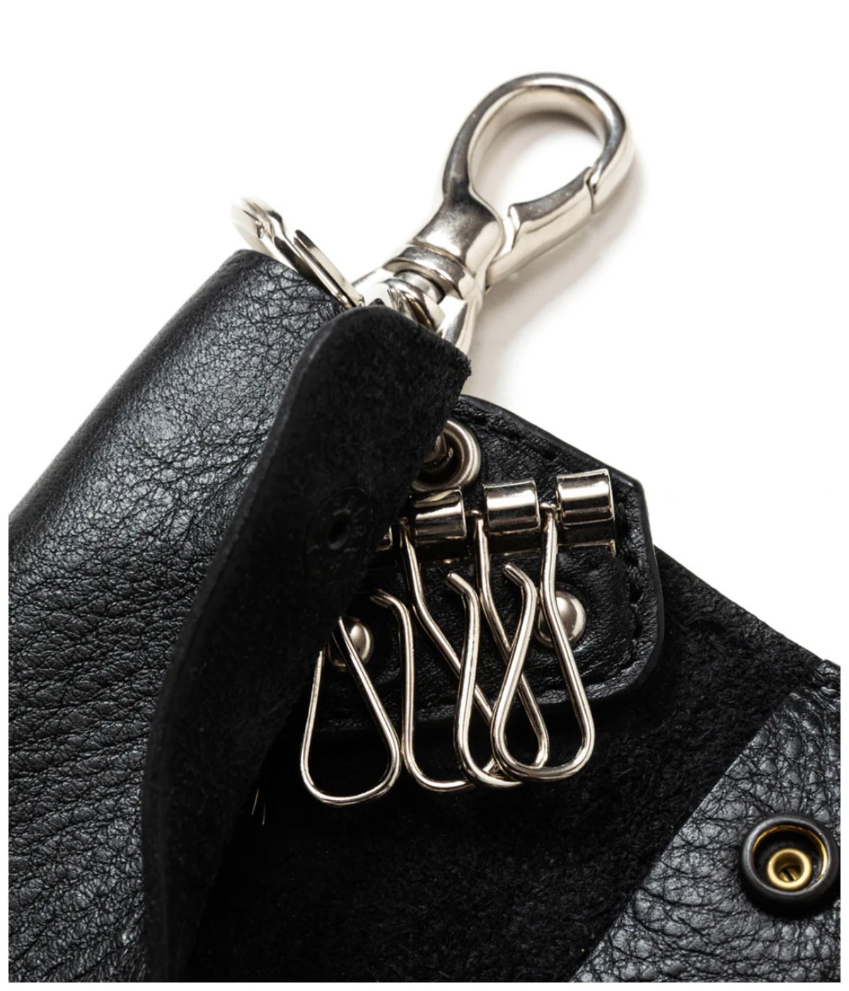 STUDS LEATHER KEY CASE【BLACK】｜CALEE｜MELTING POT（正規取扱店