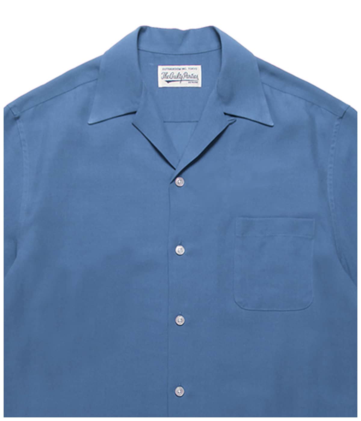 ワコマリア　50'S OPEN COLLAR SHIRT GRAY 50'S OPEN COLLAR SHIRT S/S (TYPE-2)【BLUE】｜WACKO MARIA
