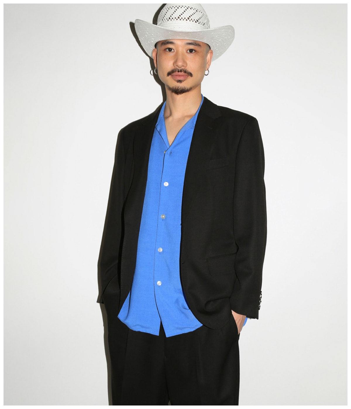 50'S OPEN COLLAR SHIRT S/S (TYPE-1)【BLUE】｜WACKO MARIA