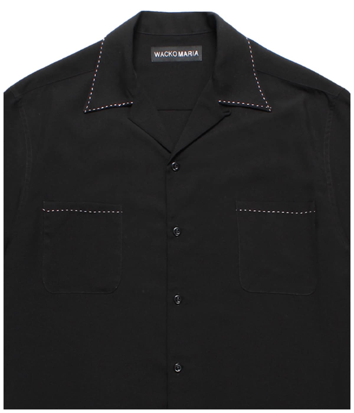 トップス WACKO MARIA 50'S OPEN COLLAR SHIRT S/S ( 50'S OPEN COLLAR SHIRT (TYPE-4)【BLACK】｜WACKO MARIA