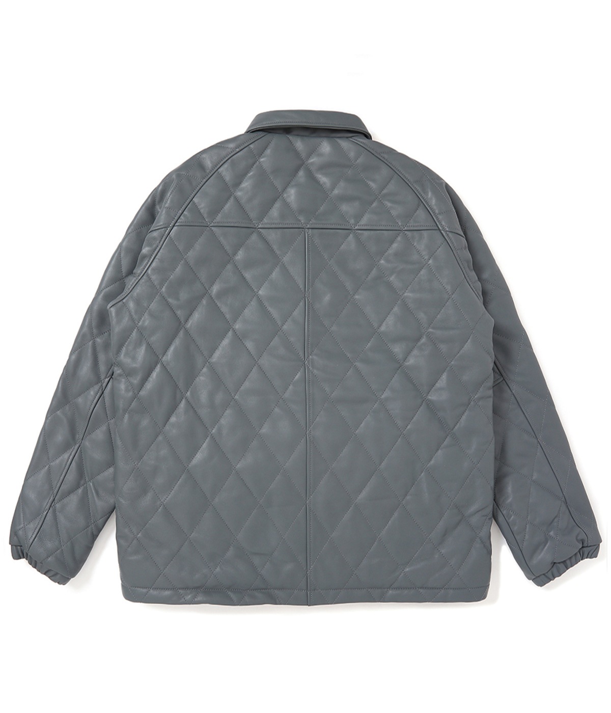 QUILTING LEATHER JACKET【GRAY】