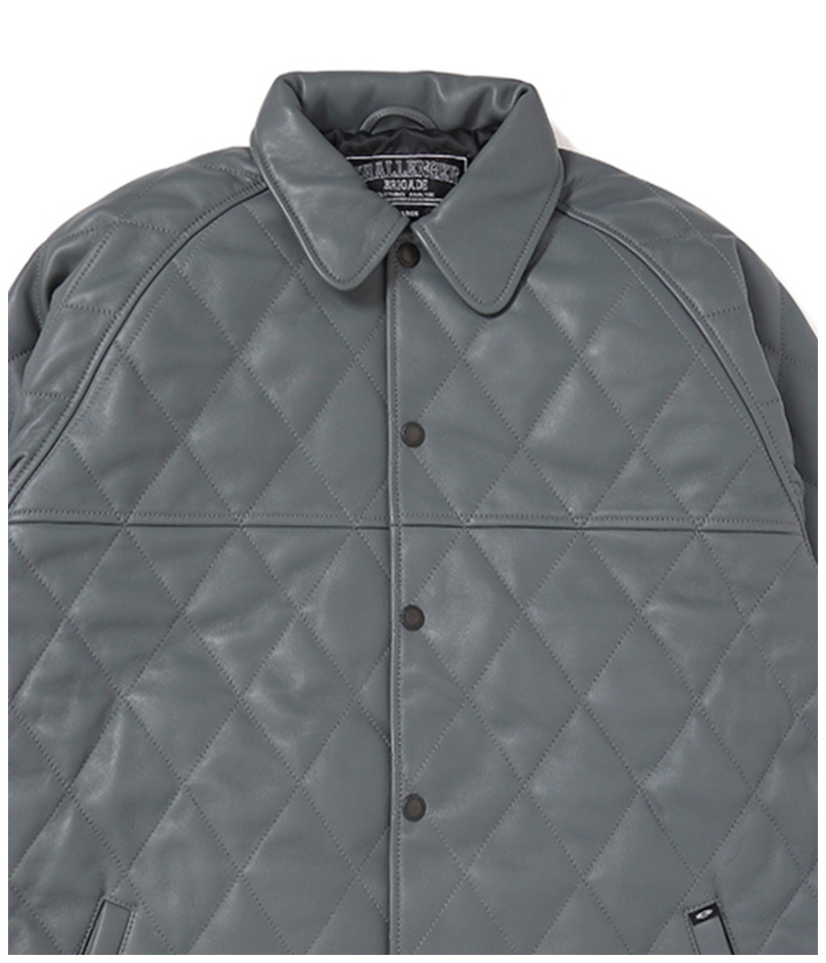 QUILTING LEATHER JACKET【GRAY】