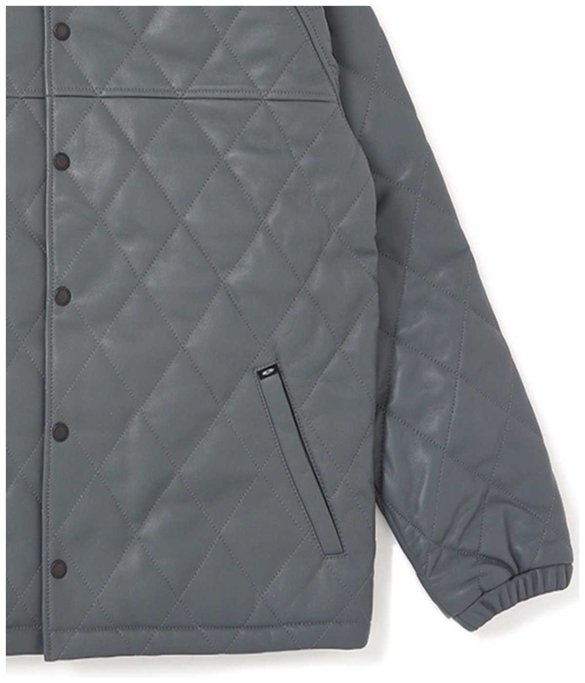 QUILTING LEATHER JACKET【GRAY】