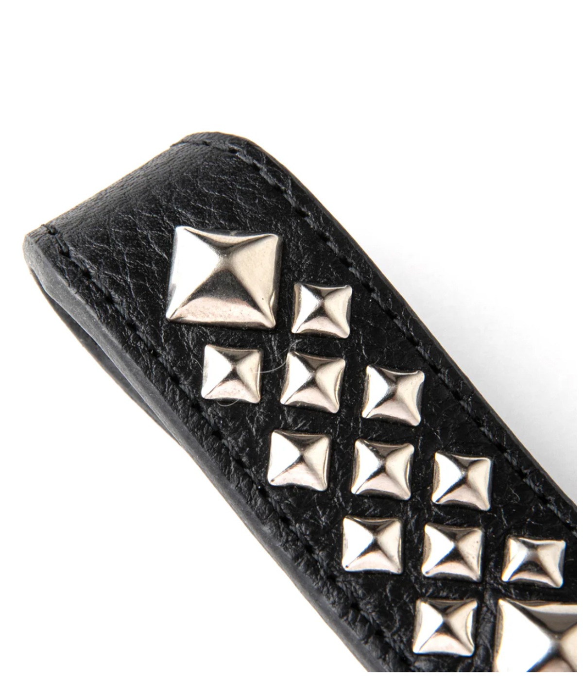 STUDS LEATHER SNAP KEY RING【BLACK】