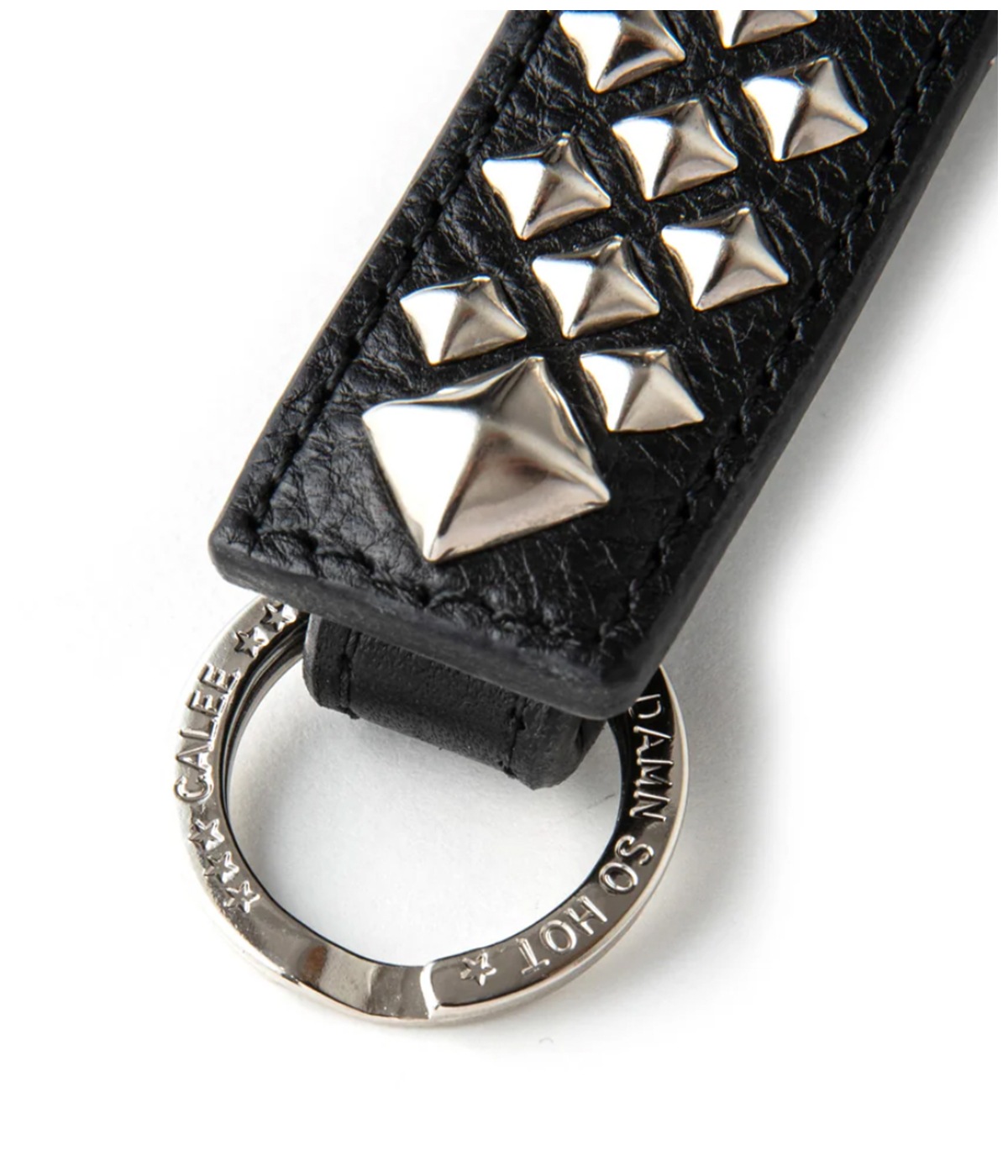 STUDS LEATHER SNAP KEY RING【BLACK】