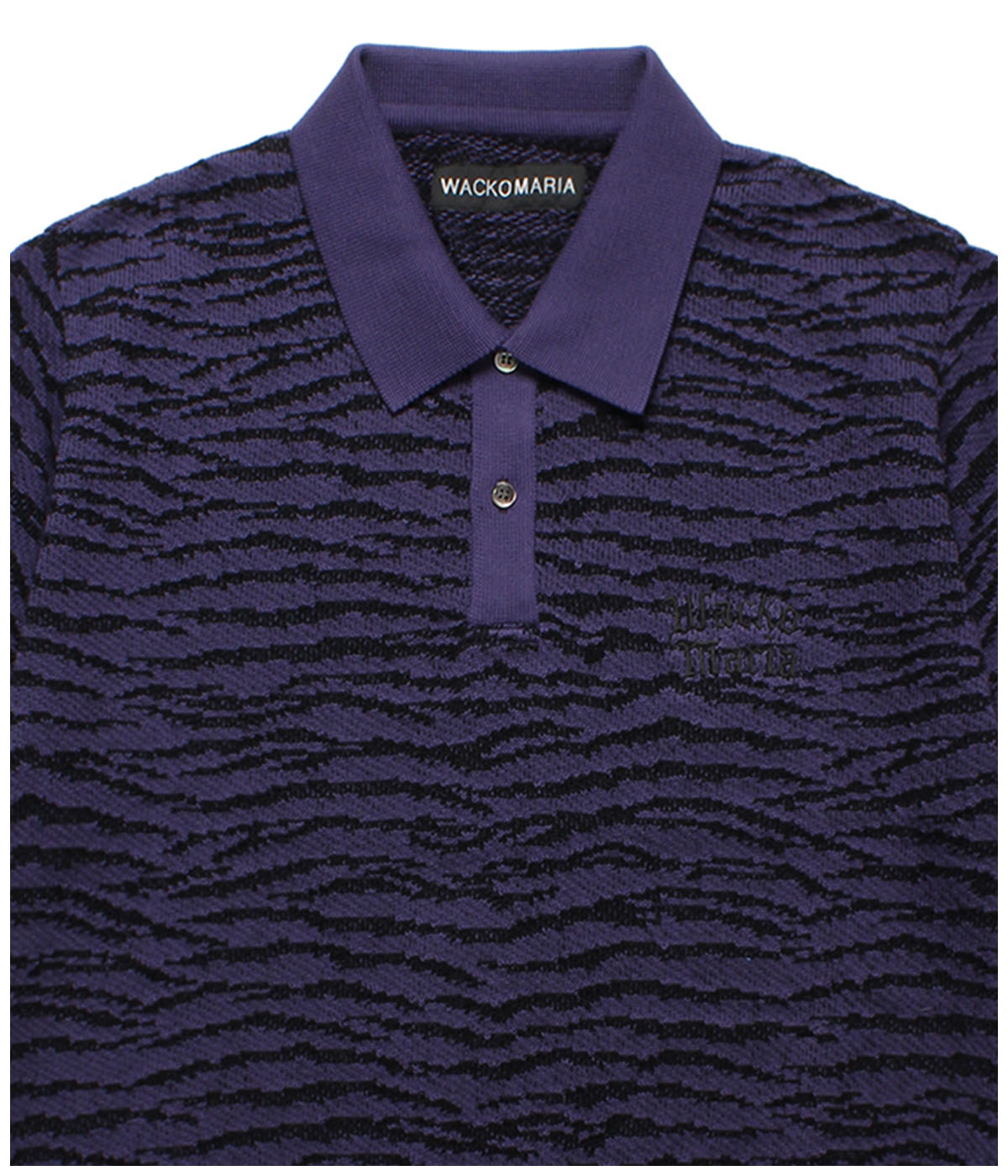 TIGER JACQUARD KNIT POLO SHIRT【PURPLE】｜WACKO MARIA｜MELTING POT
