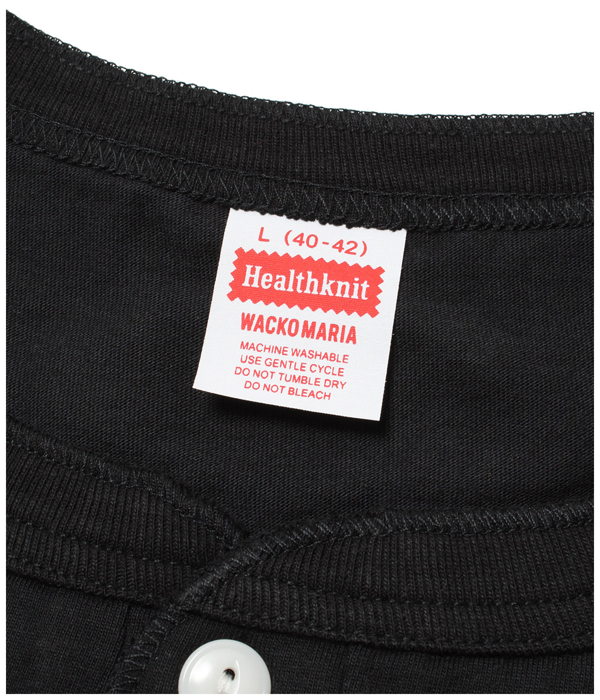 HEALTHKNIT / HENRY NECK T-SHIRT【BLACK】｜WACKO MARIA｜MELTING POT
