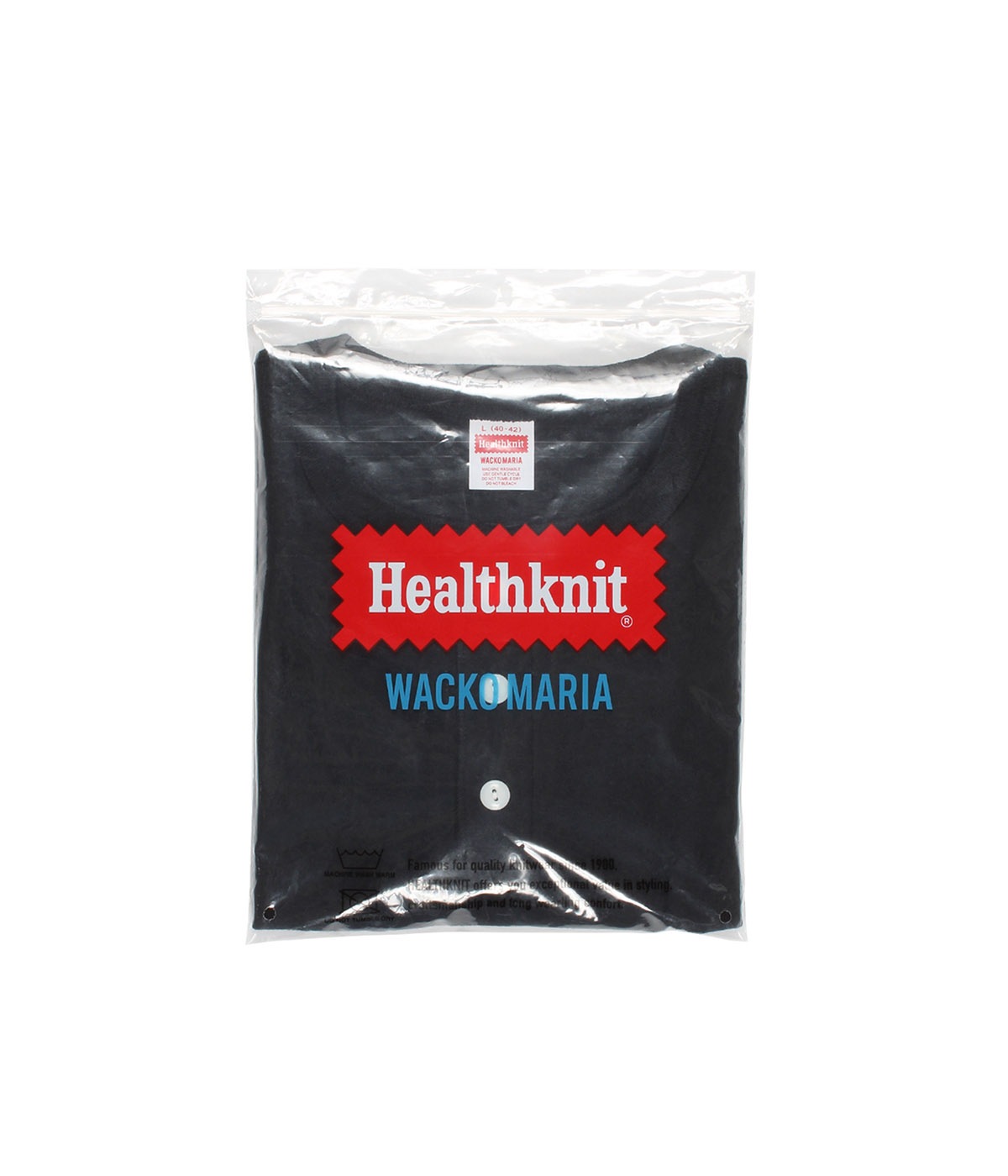 HEALTHKNIT / HENRY NECK T-SHIRT【BLACK】｜WACKO MARIA｜MELTING POT